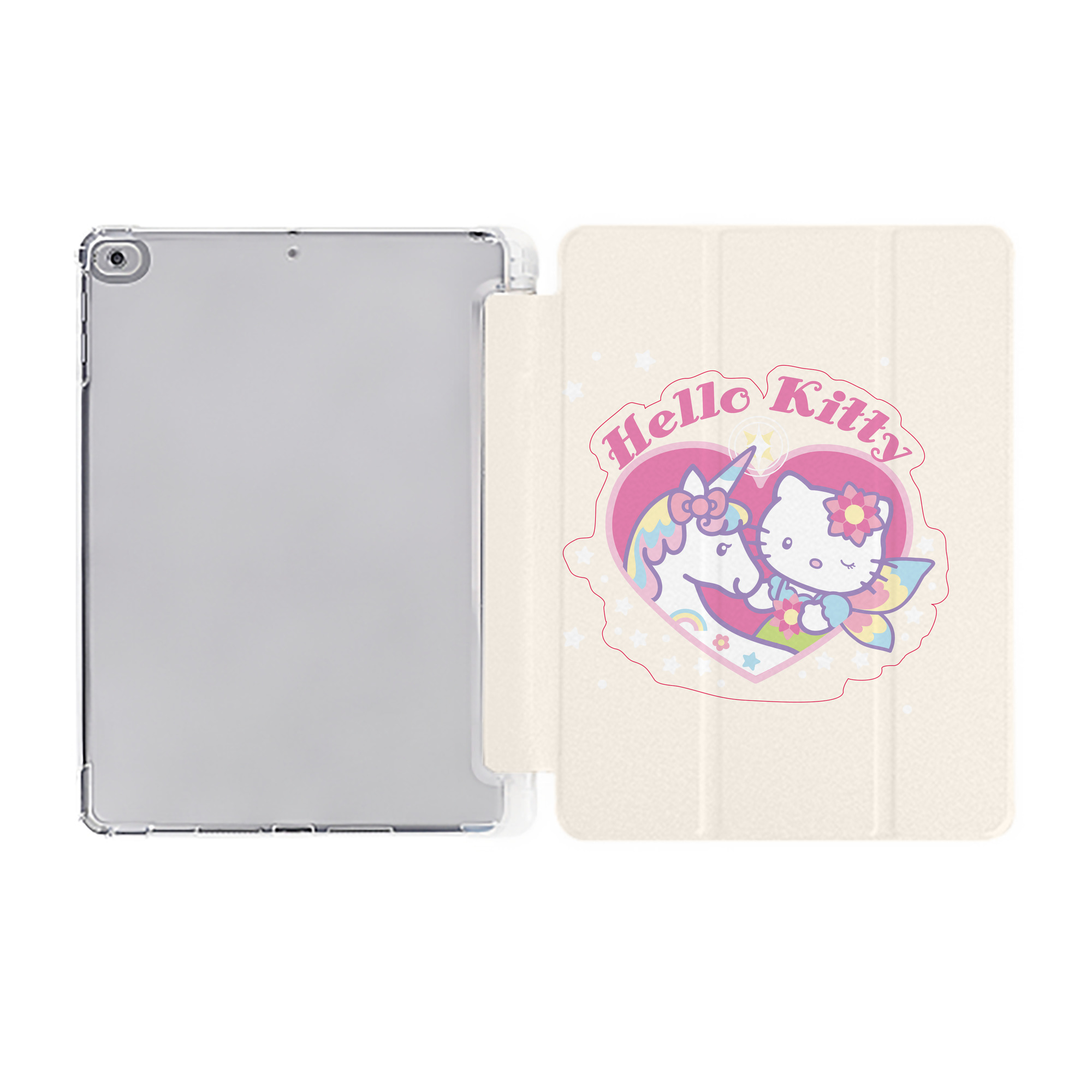 （画像用） Hello Kitty ハローキティ IPad ケース ペン収納付き 三つ折りスタンド PUレザー×シリコン 対応機種9.5/10.5/10.9インチ